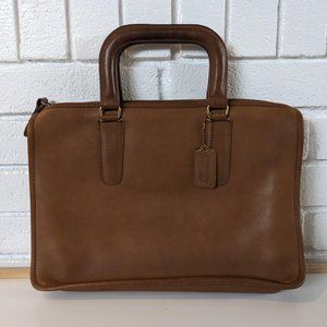 Vintage Coach Slim Satchel Large 9430 Top Handle Briefcase Bag British Tan NYC